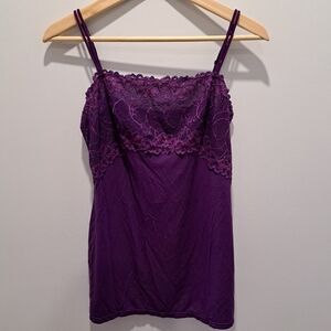 Jezebel Purple Lace Dark Fairy Whimsigoth Y2K Babydoll Cami Top Womens L